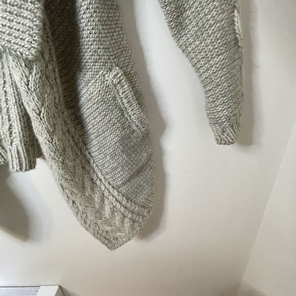 YIGAL AZROUEL Chunky Knit Merino Draped Front Cardi Sweater Women S OVERSIZE - Picture 13 of 15